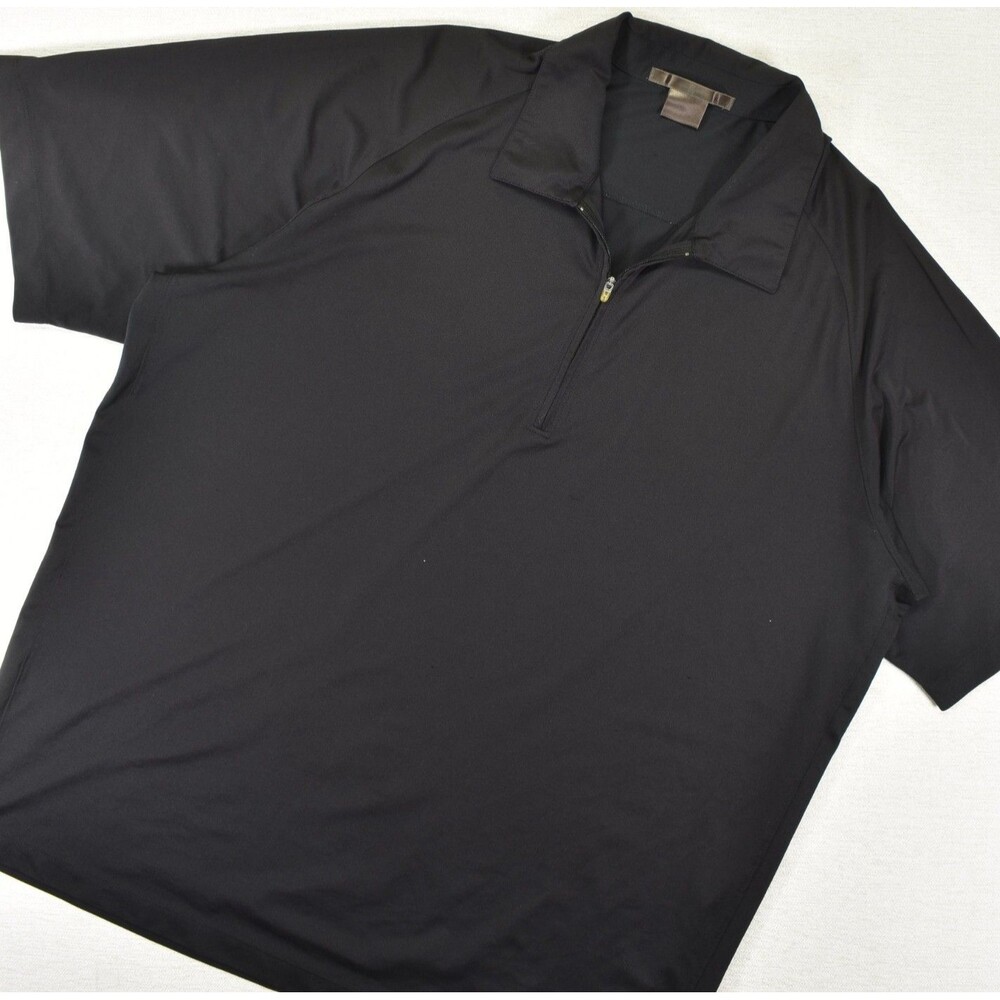 Nike Golf Tiger Woods Collection Mens XXL Black Quarter Zip Polo Shirt Dri Fit